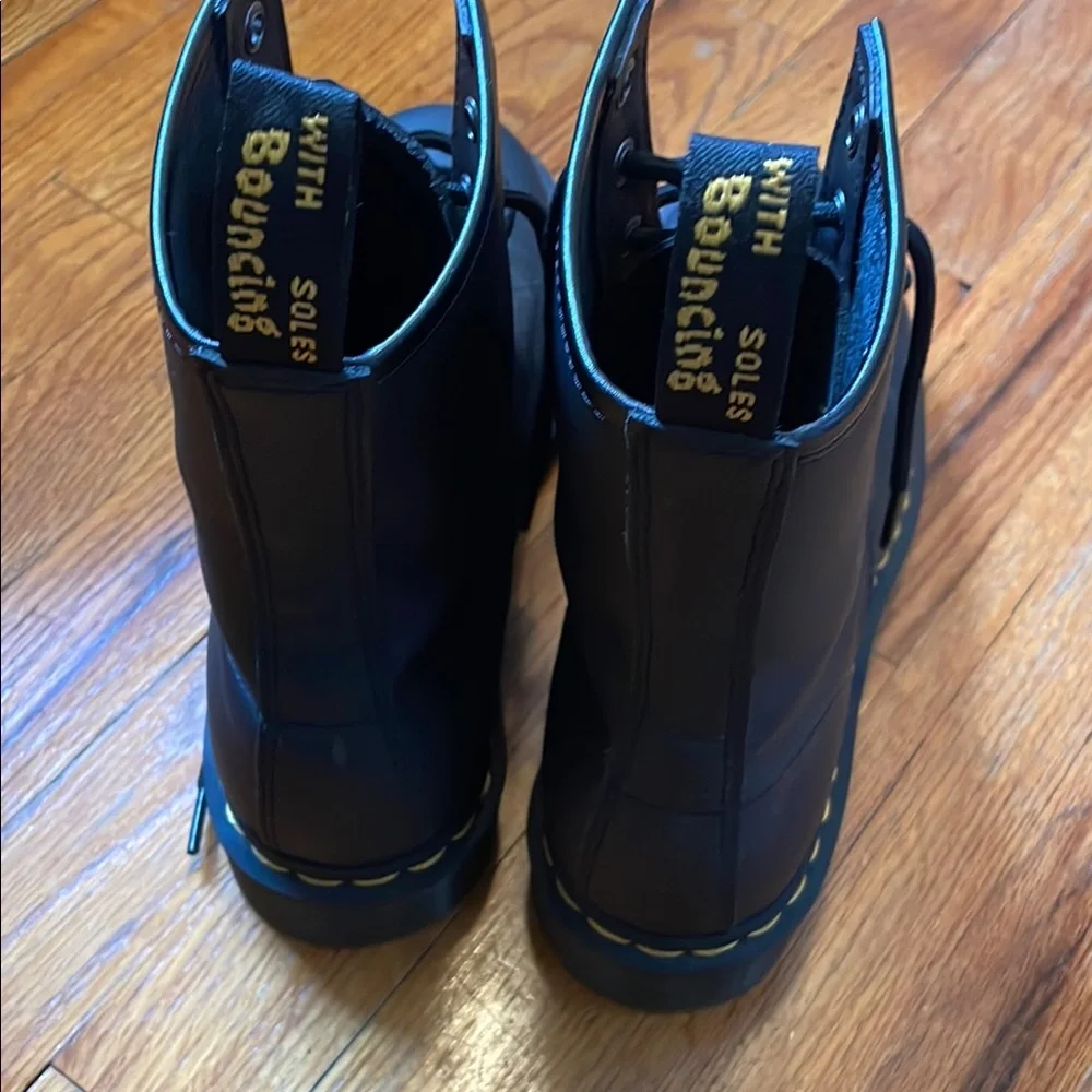 Dr. Martens Black Boots with Yellow Accents - Picture 2 of 4